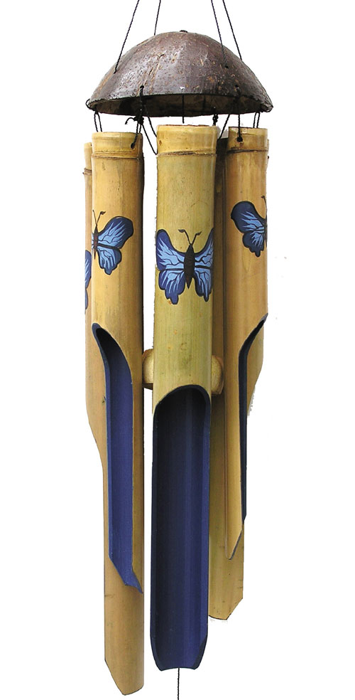 Cohasset Imports Blue Butterfly Lrg. Wind Chime