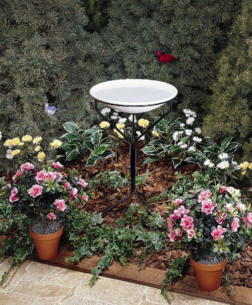 Allied Precision 20 In. Bird Bath With Metal Stand - Non-heated