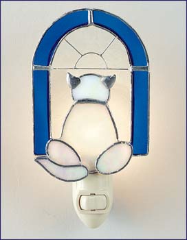Gallery Art Glass Cat at Window