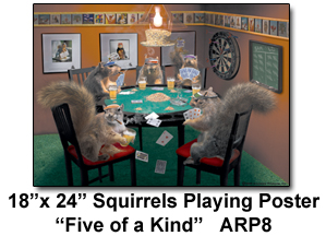Arundale Squirrels Playing Poker Poster