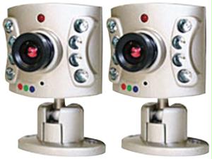 WISECOMM OC9602 INDOOR NIGHT VISION COLOR AUDIO CAMERA 2 PK 25 FT INCLUDES TWO 100-FT CABLES