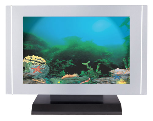 AquaVista AV100RSPS Table Top Aquarium AV 100 Rama Background with Silver Pinstripe Frame