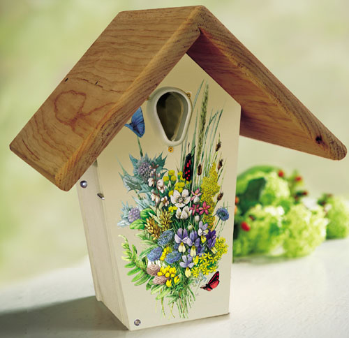 Droll Yankee 12 Inch Decorative Nest Box For Bluebirds with Flowr