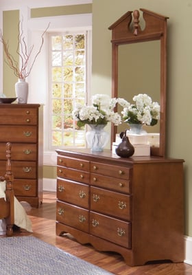Carolina Furniture Works 185600 Common Sense Cherry Double Dresser