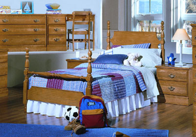 Furniture Headboards - Carolina Furniture Works 237230 Carolina Oak Poster Headboard Twin