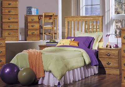 Furniture Headboards - Carolina Furniture Works 237430 Carolina Oak Slat Headboard Twin