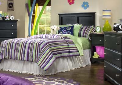 Furniture Headboards - Carolina Furniture Works 437430 Midnight Panel Headboard Twin
