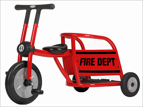 300-19ft Red Fire Truck Tricycle