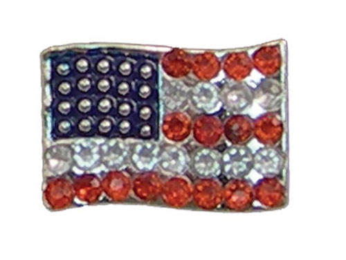 HRH Pets HRCZ32 Usa Flag - Cubic Zirconia Pet Charm