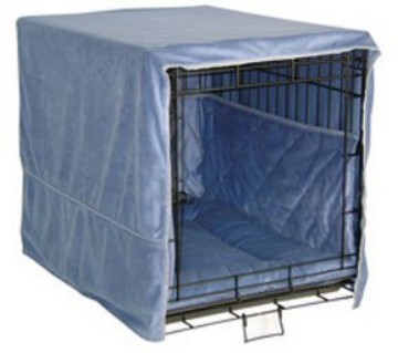 Pet Dreams 17500 X-Small Plush Cratewear 3pc Set - Crate Cover Mat Bumper - Blue