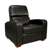 Black Leather Recliner - Bello International HTS100BK Real Leather Double Arm Recliner BLACK