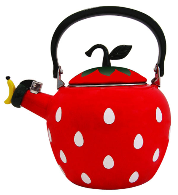 UCI 8007-Animal Kettle 2.0-Quart Whistling Enamel on Steel Strawberry Tea Kettle