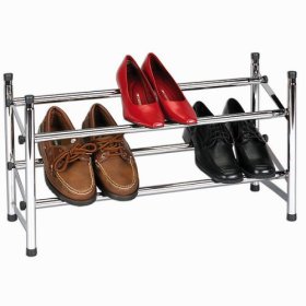 Whitney Design 2101 Shoe Rack with Sliding Rods and Locking Mechanism