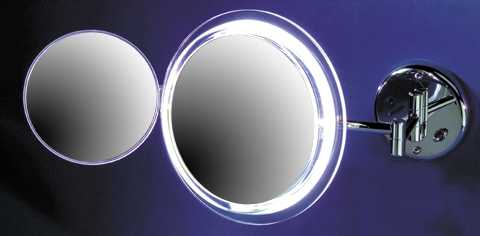 Chrome Wall Mirrors - Zadro MSW37 Wall Mounted Surround Lighted 7X 9 Inch - Chrome Mirror