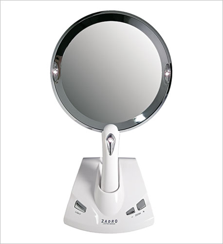 Chrome Mirror - Zadro PZV01 Power Zoom Vanity Mirror - White And Chrome