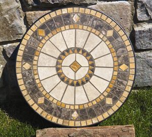 Bistro Table - Alfresco Home 21-0915S Compass 24 Inch Round Bistro Table With Classic Loop Base