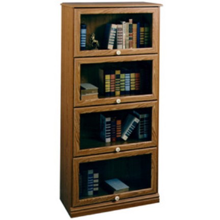 Bookcase Door - Ameriwood 57053 Manor Oak Barrister Bookcase - 4 Door