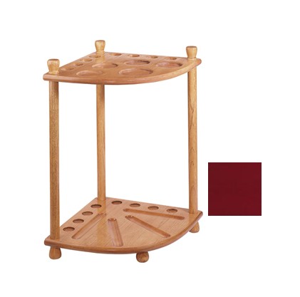 Cue and Case CR4C Cherry-Stained 8-Cue Economy Corner Floor Rack with Ball Grooves and Cup Holders