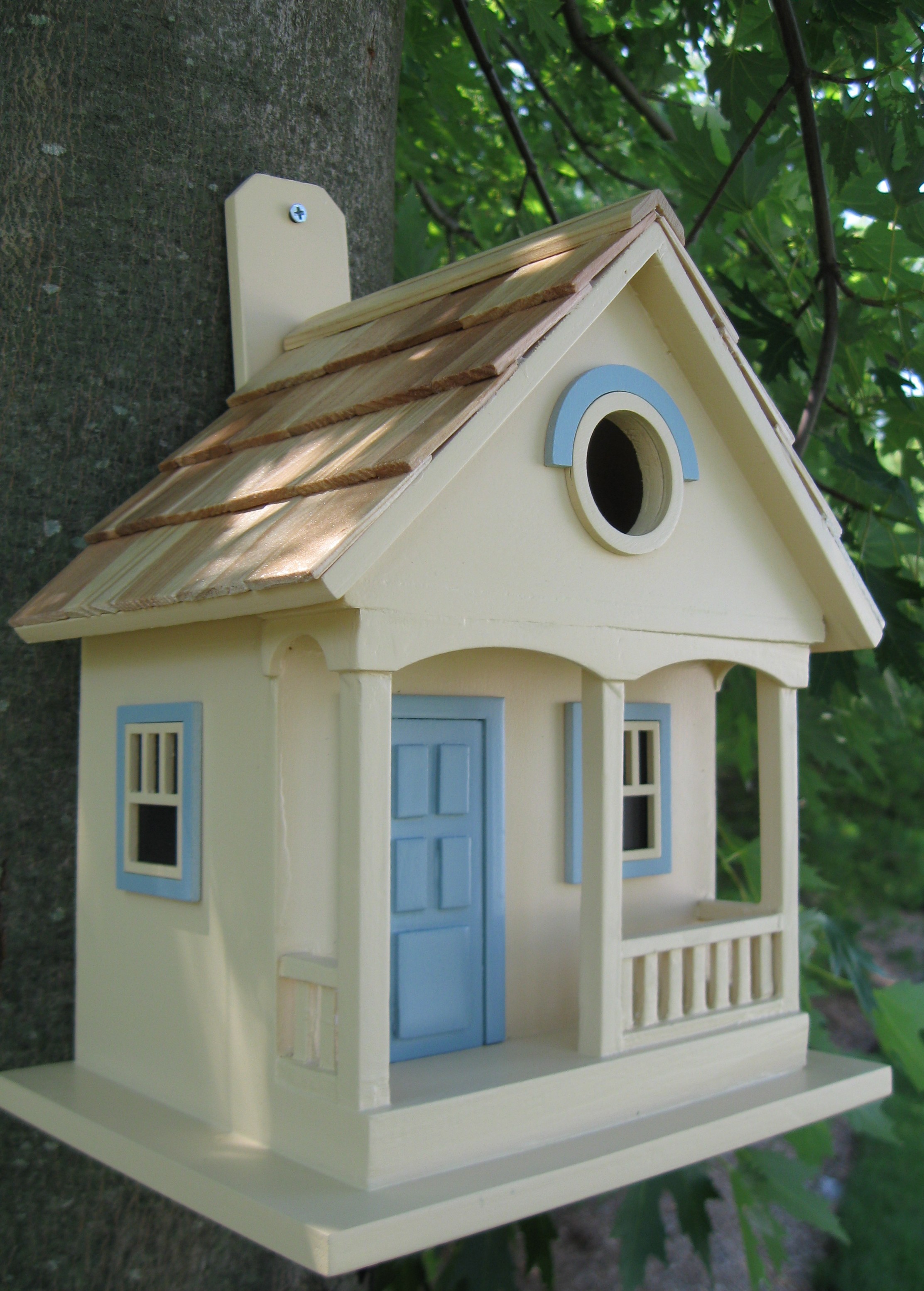 Home Bazaar HB9030YS Pacific Grove Birdhouse Yellow With Light Blue