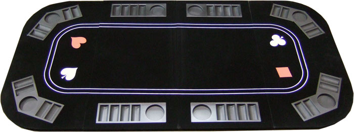 Folding Poker Table - 3 In 1 Poker Craps And Roulette Folding Table Top With Cup Holders