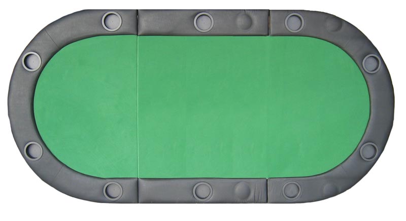 Padded Texas Hold em Folding Poker Table Top with Cup Holders Green