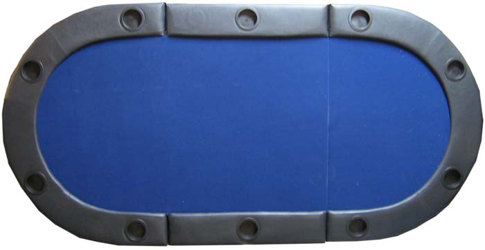 Folding Poker Table - Padded Texas Hold'em Folding Poker Table Top With Cup Holders - Blue