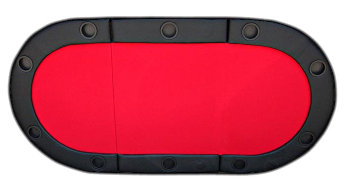 Padded Texas Hold em Folding Poker Table Top with Cup Holders Red