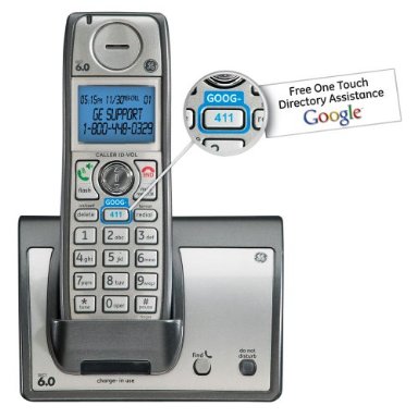 General Electric Cordless Phones - General Electric 28213EE1 GE DECT 6.0 Cordless Phone With GOOG-411 Silver