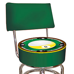 Nine Ball Padded Bar Stool With Back