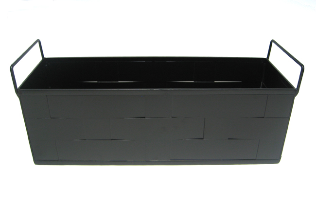 FB2 24 x 8 x 8 Inch Woven Flower Box - Black