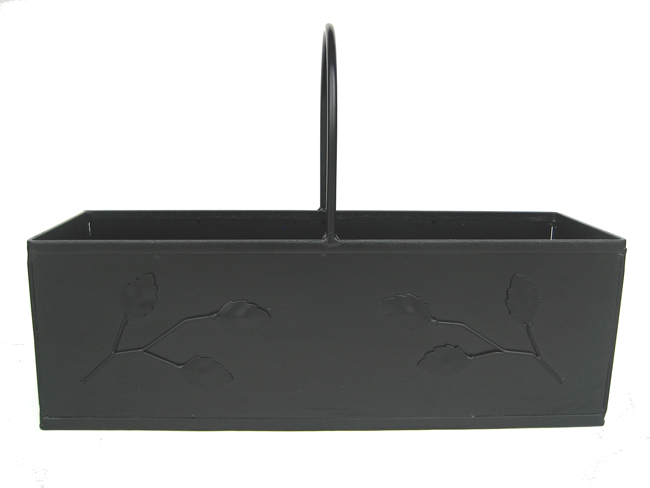 FB3 24 x 8 x 8 Inch Leaf Stem Flower Box - Black