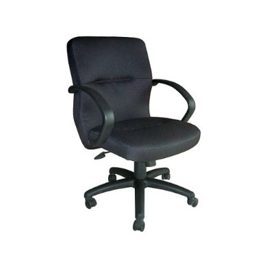 Tecno Seating 405MBLK Dozar Executive Mid-Back Chair in Black Fabric