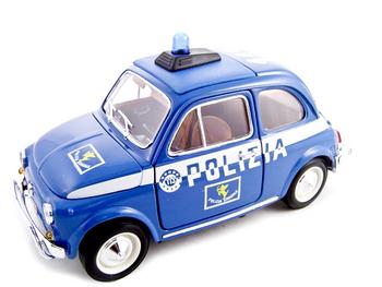 Diecast Model - Fiat 500 Police Diecast Model 1:18