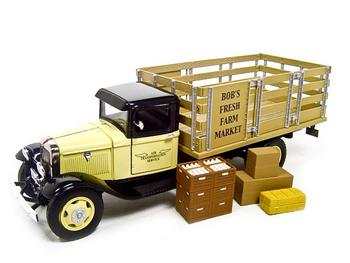 Truck Bed Accessories - 1934 FORD STAKE BED TRUCK YELLOW 1:24 With ACCESSORIES
