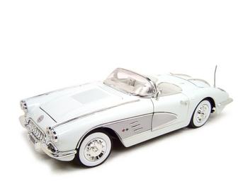 1:18 Diecast - 1958 CHEVROLET CORVETTE WHITE 1:18 DIECAST MODEL