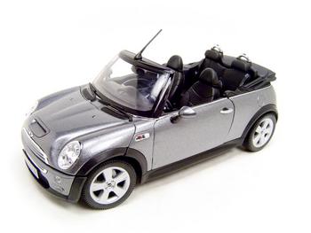 Diecast Mini Cooper - MINI COOPER S CABRIOLET GREY 1:18 SCALE DIECAST MODEL