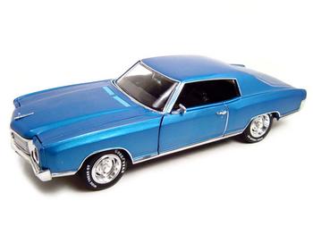 Ertl Diecast - 1971 Chevrolet Monte Carlo ERTL Authentics Diecast Model Blue 1:18