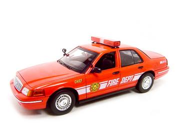 Diecast Model Cars - FIRE CHIEF CAR FORD CROWN VICTORIA 1:18 DIECAST MODEL