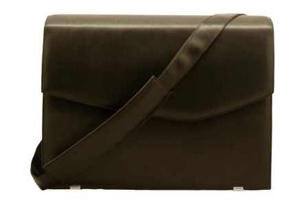 Aaron Irvin Design AASLMGBK Leather Messenger Bag Black
