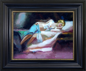 Km89619-68284g Afternoon Nap Framed Oil Painting