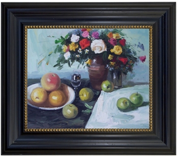 Pa89693-68284g Apples Flowers Water Ii Framed Oil Painting
