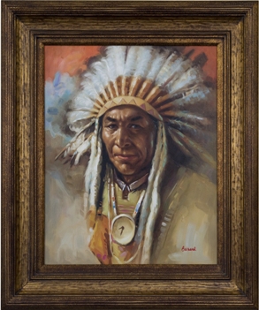 Chief Framed Oil Painting