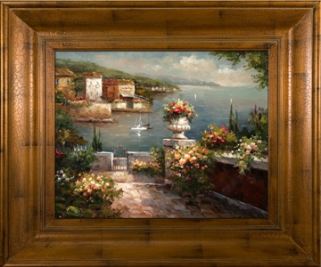 69999-69591 Coastal View Framed Oil Painting