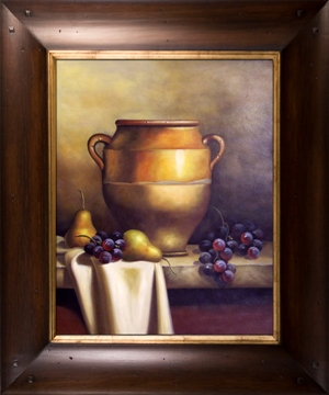 Pa89172-wt54 Confit Jar And Fruit V Framed Oil Painting
