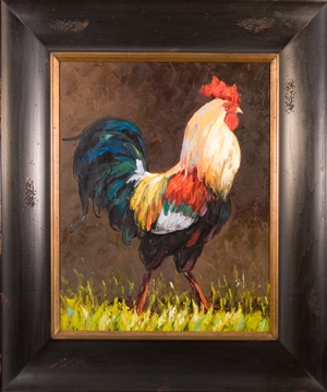 Pa89319-ab54 Country Roster I Framed Oil Painting