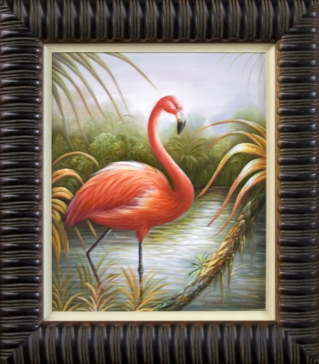Artmasters Collection KM90064-3560-V303 Flamingo III Framed Oil Painting