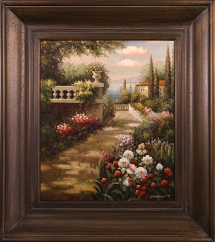 Ac70109-69594 Garden Walk Framed Oil Painting