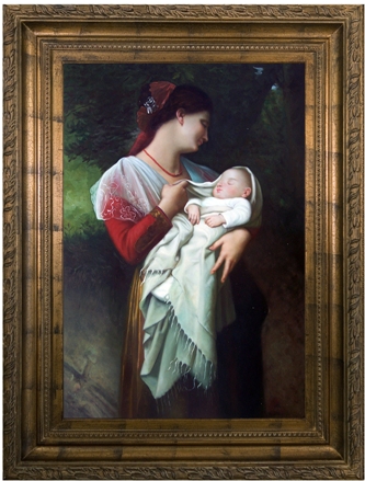 Ac89785b-64290 Mother And Child I Framed Oil Painting