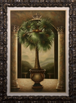 Artmasters Collection KM90045B-8610NL Potted Palm II Framed Oil Painting