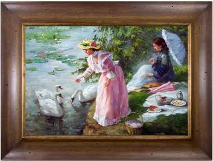 Sharing Framed Oil Painting